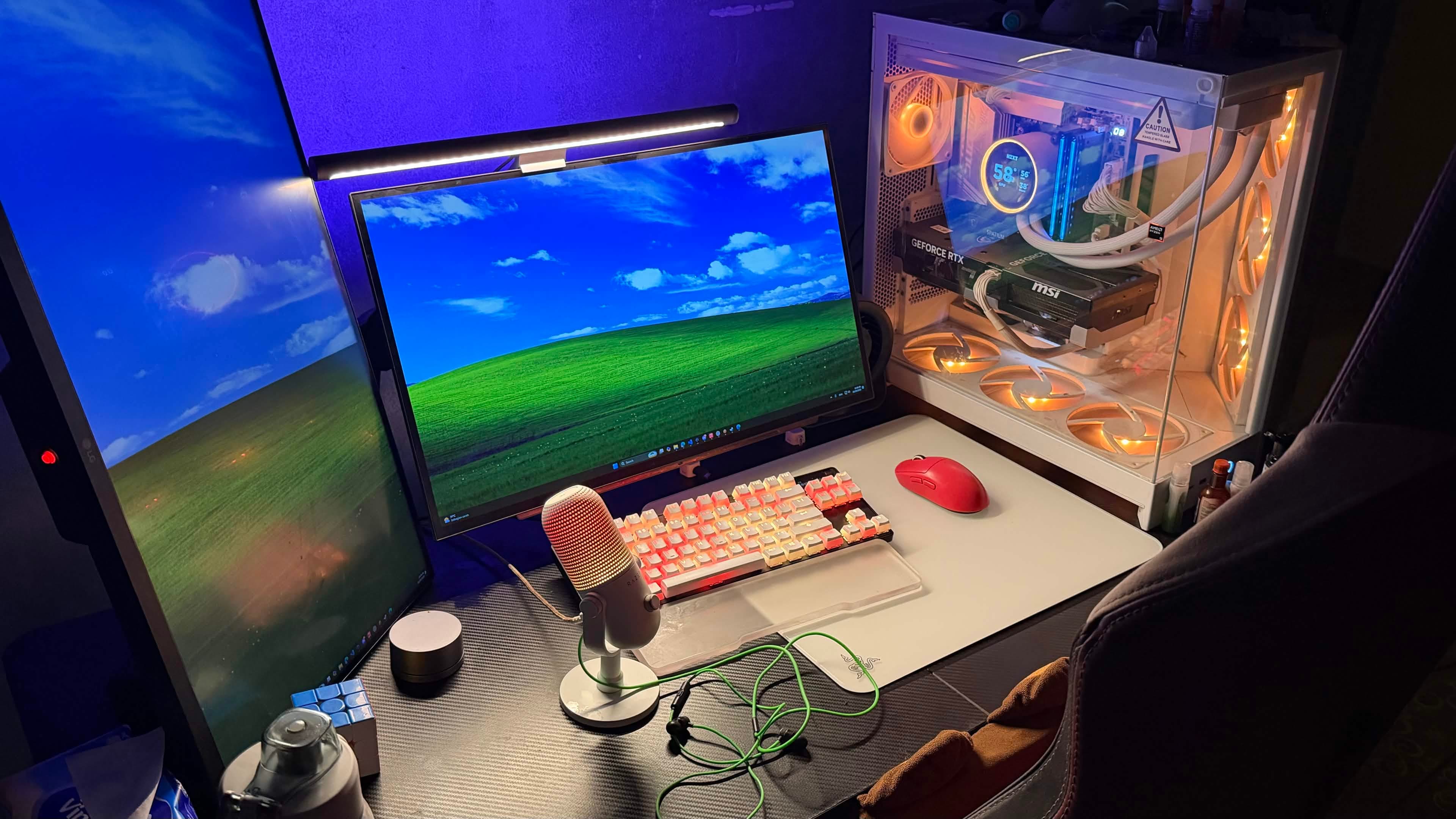 Main desktop PC and monitor setup